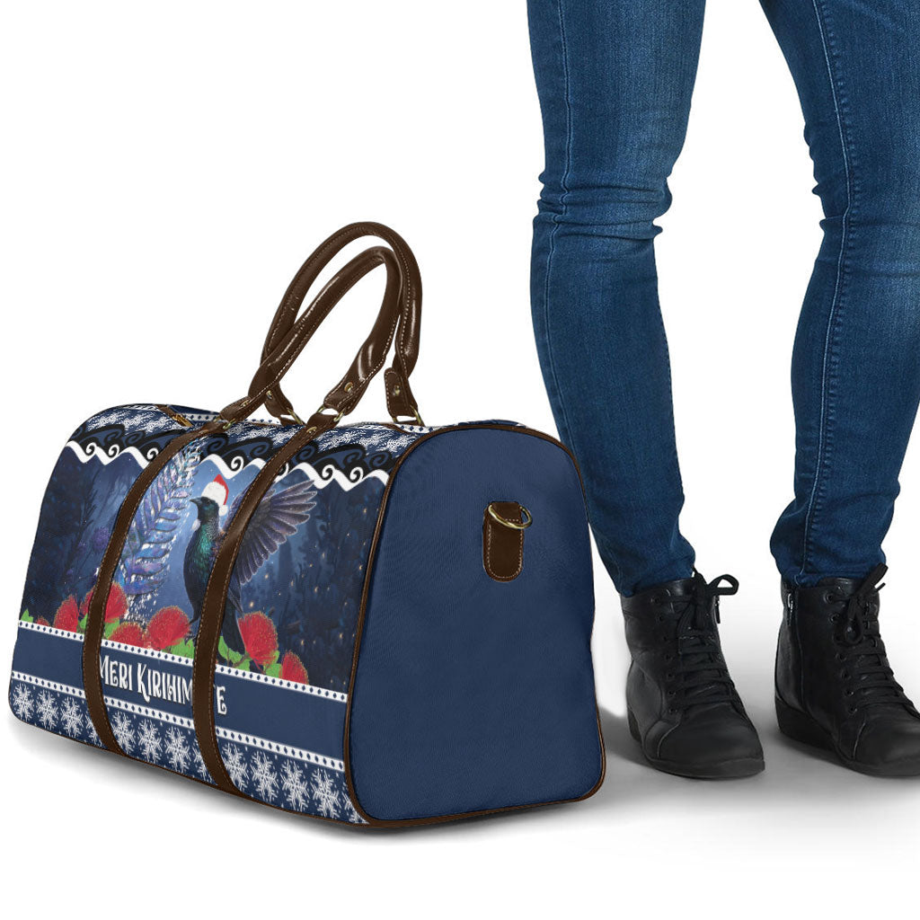 New Zealand Tui Bird Christmas Travel Bag Pohutukawa Xmas Tree Meri Kirihimete LT22 - Polynesian Pride