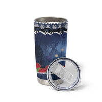 New Zealand Tui Bird Christmas Tumbler Cup Pohutukawa Xmas Tree Meri Kirihimete LT22 - Polynesian Pride