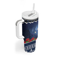 New Zealand Tui Bird Christmas Tumbler With Handle Pohutukawa Xmas Tree Meri Kirihimete LT22 - Polynesian Pride