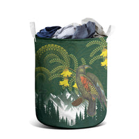 Kea Bird Kowhai New Zealand Laundry Basket Mountain Landscape Maori Art