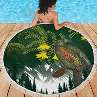 Kea Bird Kowhai New Zealand Beach Blanket Mountain Landscape Maori Art LT22 - Polynesian Pride