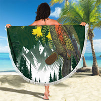 Kea Bird Kowhai New Zealand Beach Blanket Mountain Landscape Maori Art LT22 - Polynesian Pride