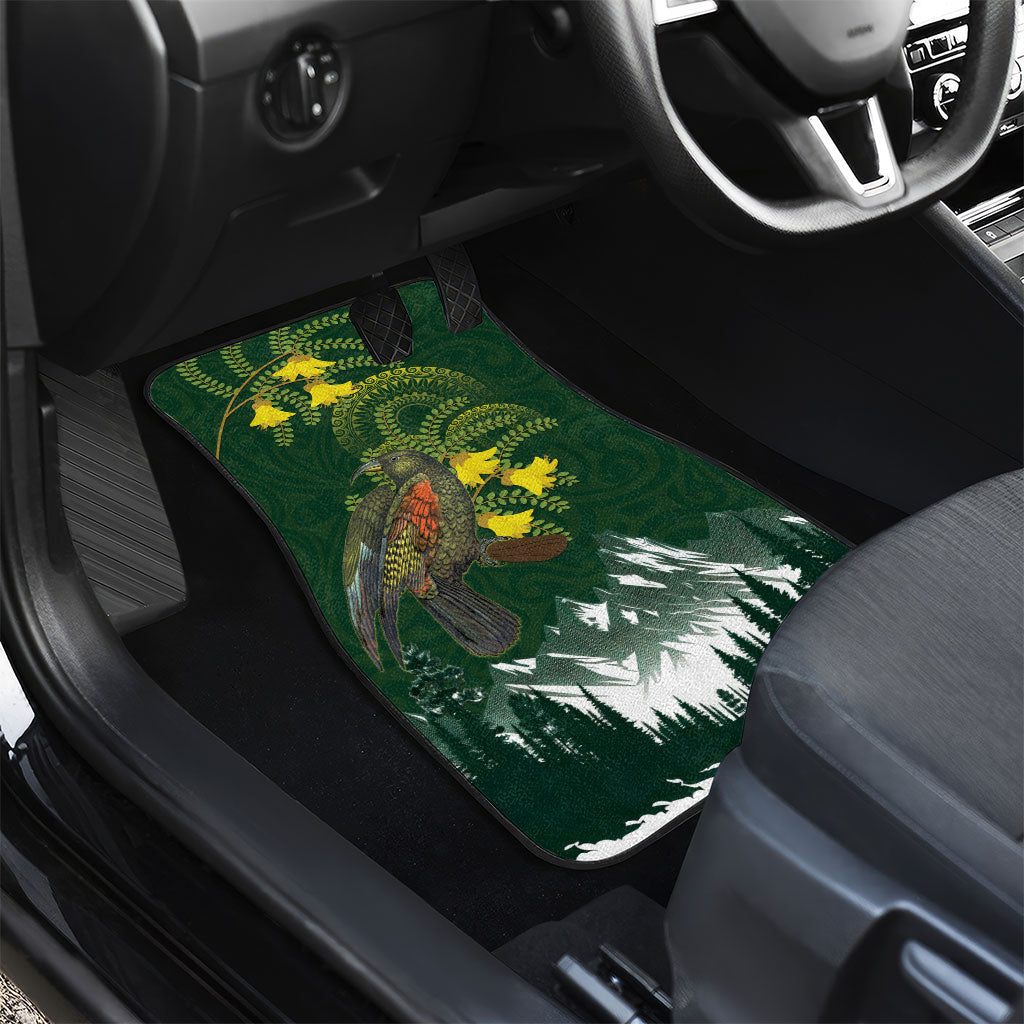 Kea Bird Kowhai New Zealand Car Mats Mountain Landscape Maori Art LT22 - Polynesian Pride