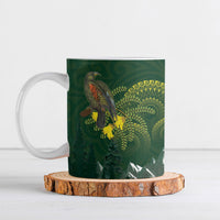 Kea Bird Kowhai New Zealand Ceramic Mug Mountain Landscape Maori Art LT22 Green - Polynesian Pride