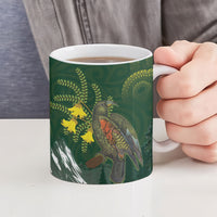 Kea Bird Kowhai New Zealand Ceramic Mug Mountain Landscape Maori Art LT22 - Polynesian Pride