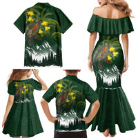 Kea Bird Kowhai New Zealand Family Matching Mermaid Dress and Hawaiian Shirt Mountain Landscape Maori Art LT22 - Polynesian Pride