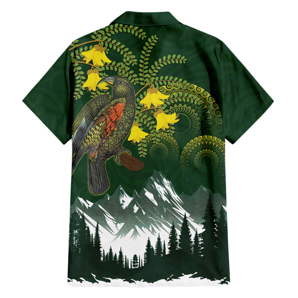 Kea Bird Kowhai New Zealand Family Matching Mermaid Dress and Hawaiian Shirt Mountain Landscape Maori Art LT22 - Polynesian Pride