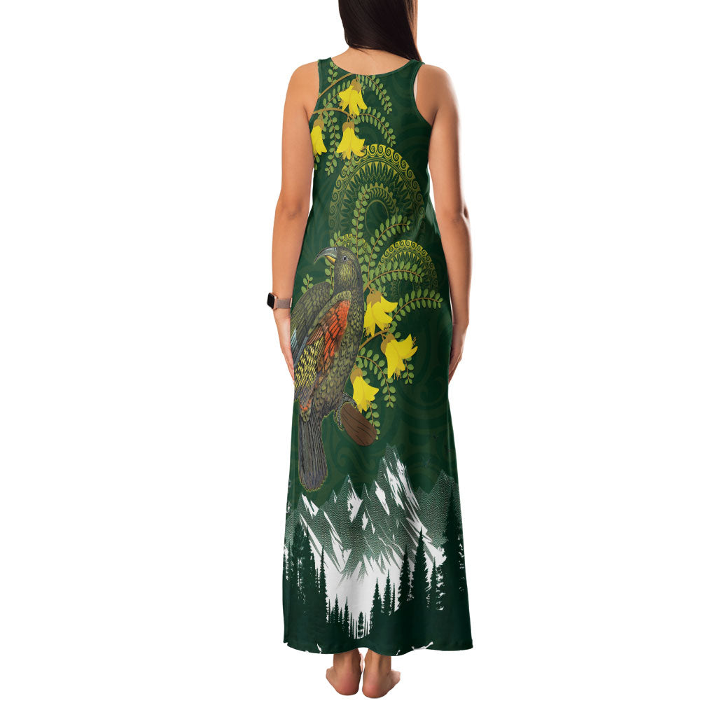 Kea Bird Kowhai New Zealand Family Matching Tank Maxi Dress and Hawaiian Shirt Mountain Landscape Maori Art LT22 - Polynesian Pride