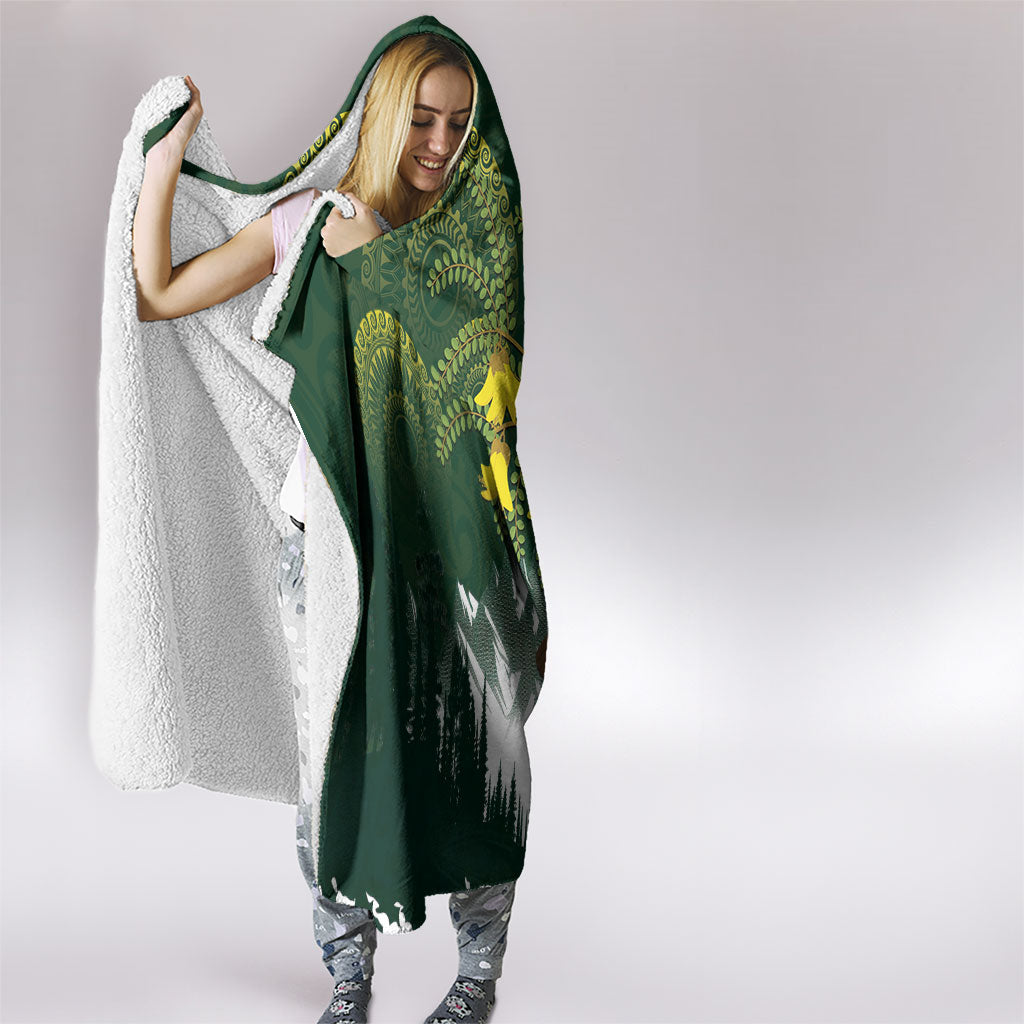 Kea Bird Kowhai New Zealand Hooded Blanket Mountain Landscape Maori Art LT22 - Polynesian Pride