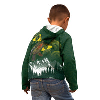 Kea Bird Kowhai New Zealand Kid Hoodie Mountain Landscape Maori Art LT22 - Polynesian Pride