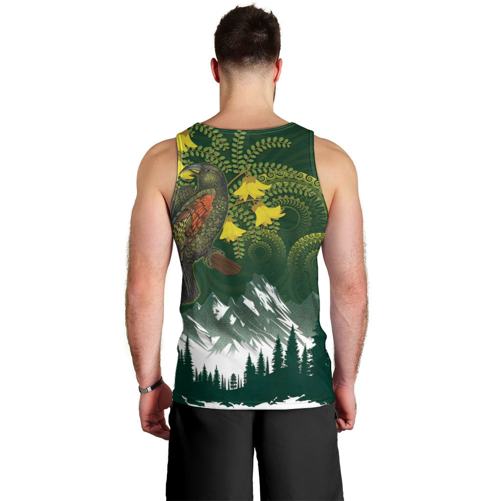 Kea Bird Kowhai New Zealand Men Tank Top Mountain Landscape Maori Art LT22 - Polynesian Pride