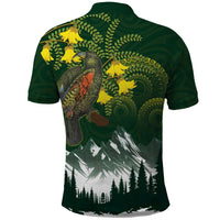 Kea Bird Kowhai New Zealand Polo Shirt Mountain Landscape Maori Art LT22 - Polynesian Pride