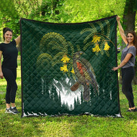 Kea Bird Kowhai New Zealand Quilt Mountain Landscape Maori Art
