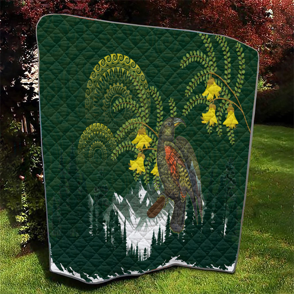 Kea Bird Kowhai New Zealand Quilt Mountain Landscape Maori Art