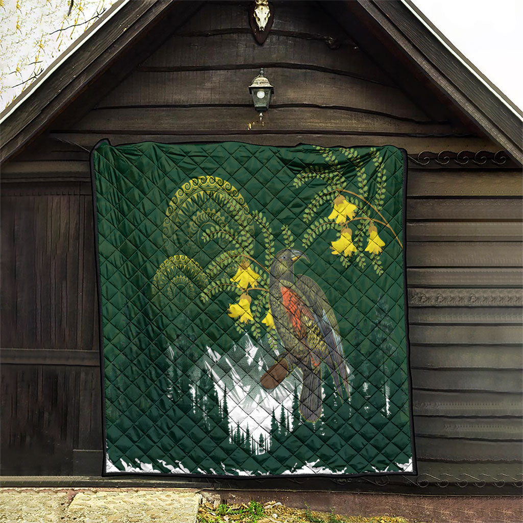 Kea Bird Kowhai New Zealand Quilt Mountain Landscape Maori Art