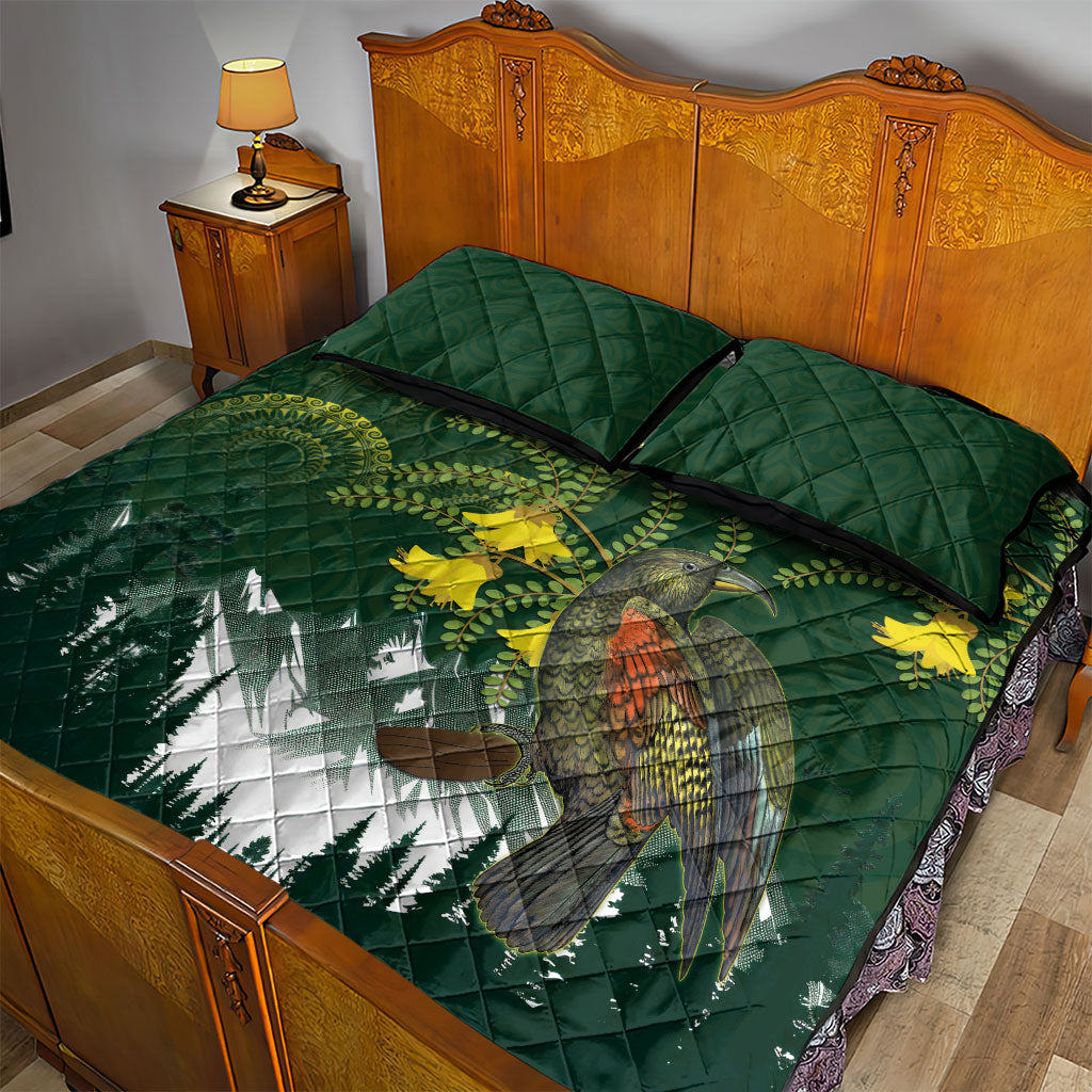 Kea Bird Kowhai New Zealand Quilt Bed Set Mountain Landscape Maori Art LT22 - Polynesian Pride