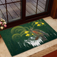 Kea Bird Kowhai New Zealand Rubber Doormat Mountain Landscape Maori Art LT22 - Polynesian Pride