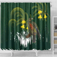Kea Bird Kowhai New Zealand Shower Curtain Mountain Landscape Maori Art LT22 - Polynesian Pride