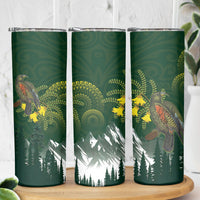 Kea Bird Kowhai New Zealand Skinny Tumbler Mountain Landscape Maori Art LT22 - Polynesian Pride