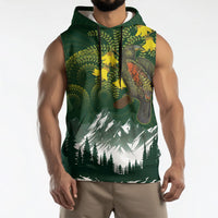 Kea Bird Kowhai New Zealand Sleeveless Hoodie Mountain Landscape Maori Art LT22 - Polynesian Pride