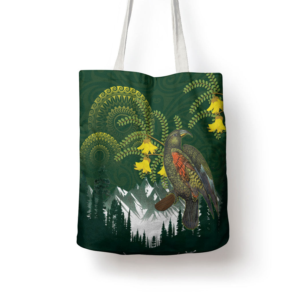 Kea Bird Kowhai New Zealand Tote Bag Mountain Landscape Maori Art LT22 - Polynesian Pride