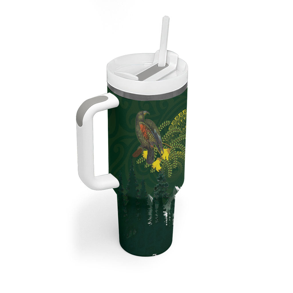 Kea Bird Kowhai New Zealand Tumbler With Handle Mountain Landscape Maori Art LT22 - Polynesian Pride
