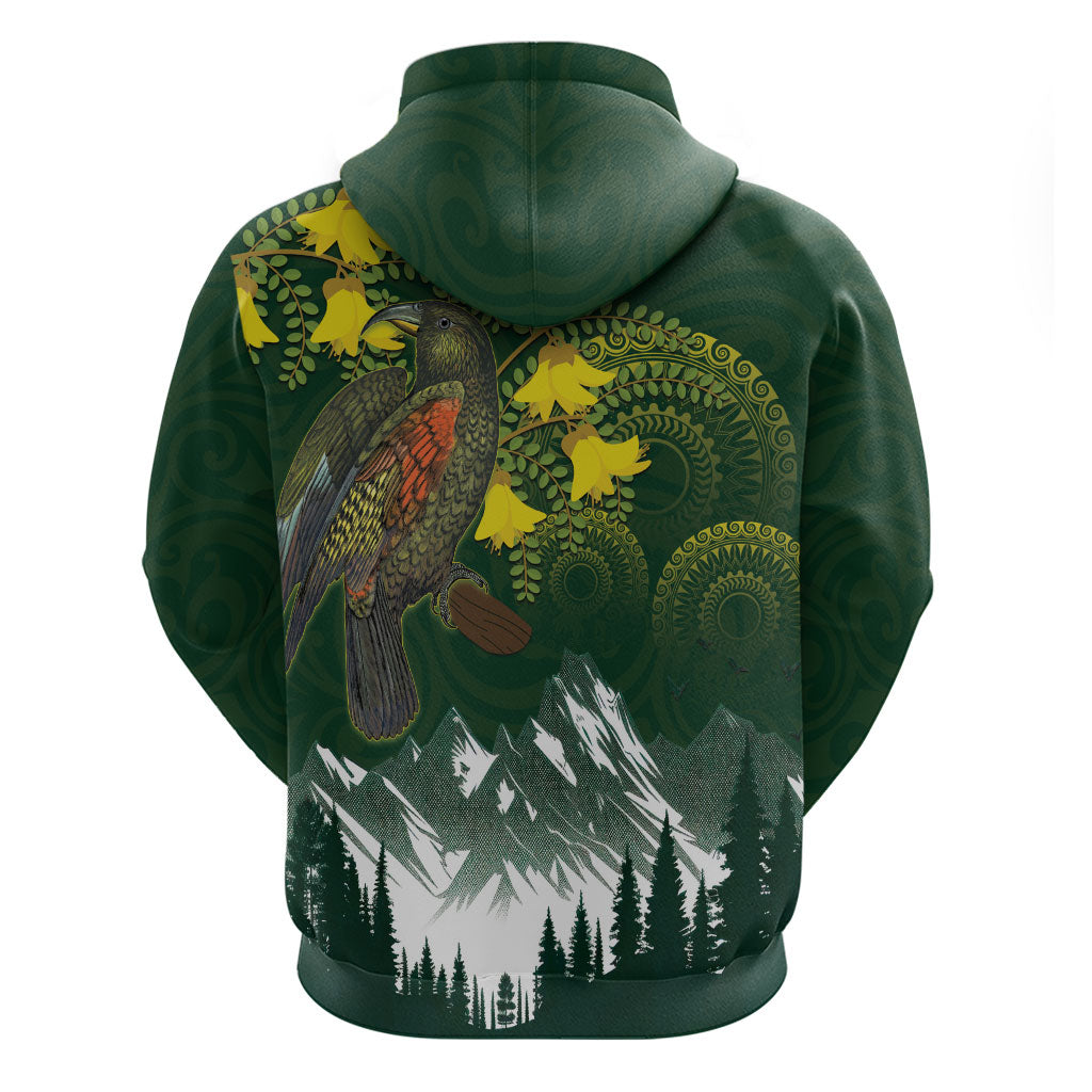 Kea Bird Kowhai New Zealand Zip Hoodie Mountain Landscape Maori Art LT22 - Polynesian Pride