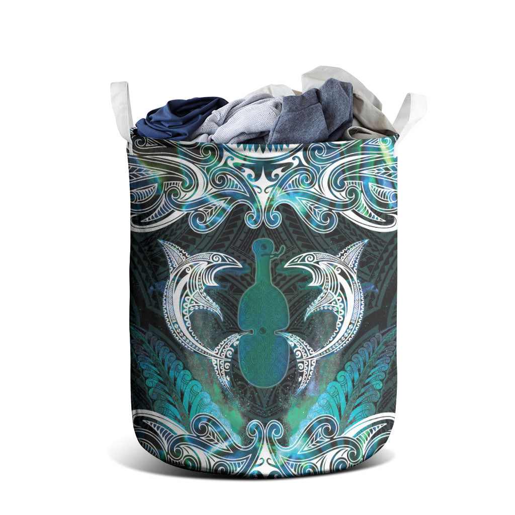 New Zealand Kotiate Weapon Laundry Basket Aotearoa Mango Paua Shell Maori Pattern LT22 - Polynesian Pride