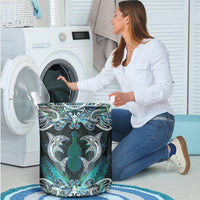 New Zealand Kotiate Weapon Laundry Basket Aotearoa Mango Paua Shell Maori Pattern LT22 - Polynesian Pride
