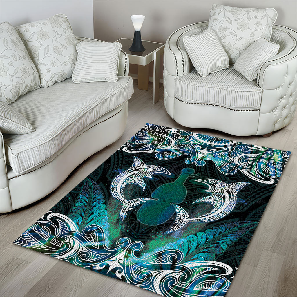 New Zealand Kotiate Weapon Area Rug Aotearoa Mango Paua Shell Maori Pattern LT22 - Polynesian Pride