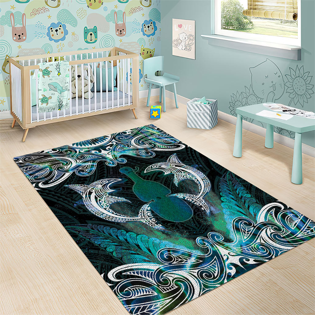 New Zealand Kotiate Weapon Area Rug Aotearoa Mango Paua Shell Maori Pattern LT22 - Polynesian Pride