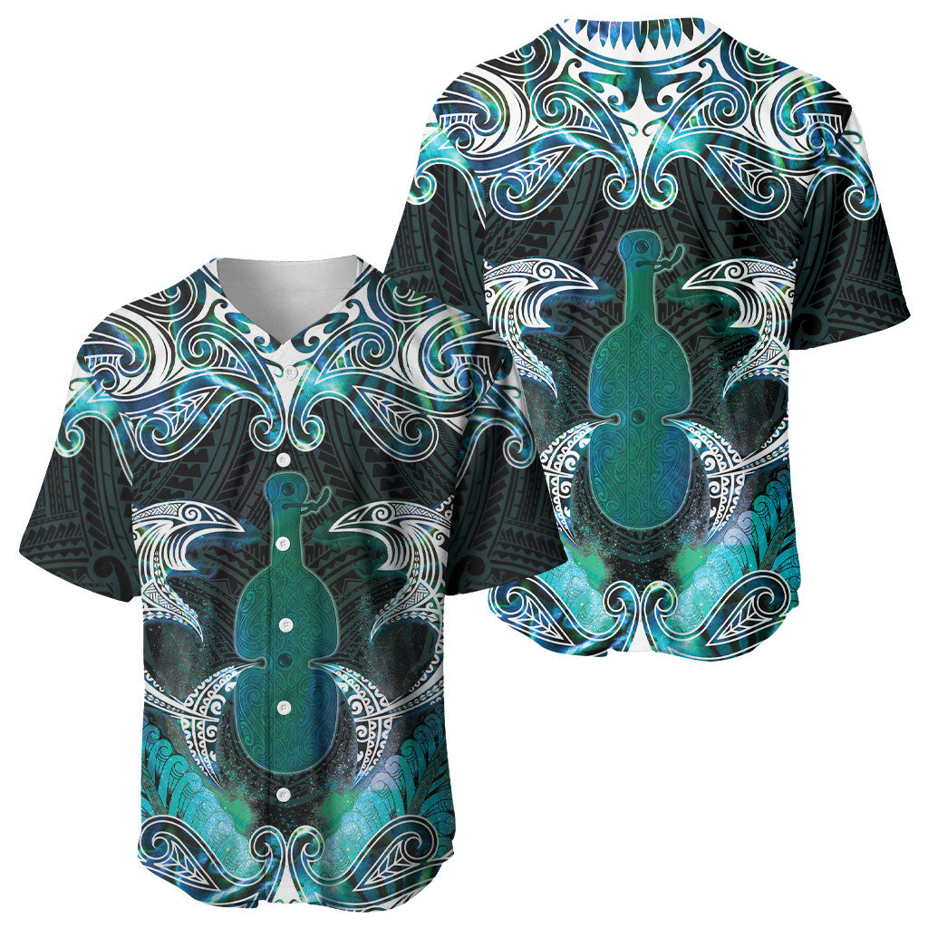 New Zealand Kotiate Weapon Baseball Jersey Aotearoa Mango Paua Shell Maori Pattern LT22 - Polynesian Pride