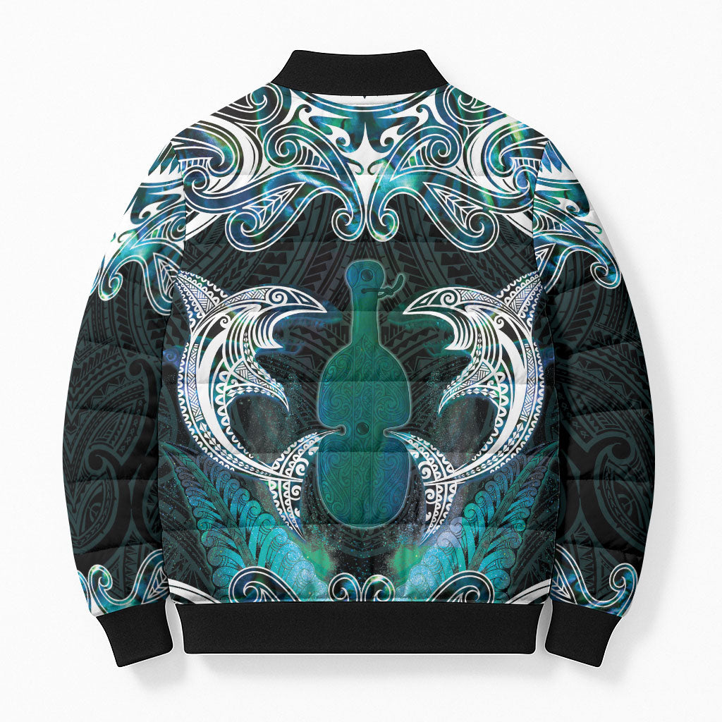 New Zealand Kotiate Weapon Bomber Puffer Jacket Aotearoa Mango Paua Shell Maori Pattern LT22 - Polynesian Pride