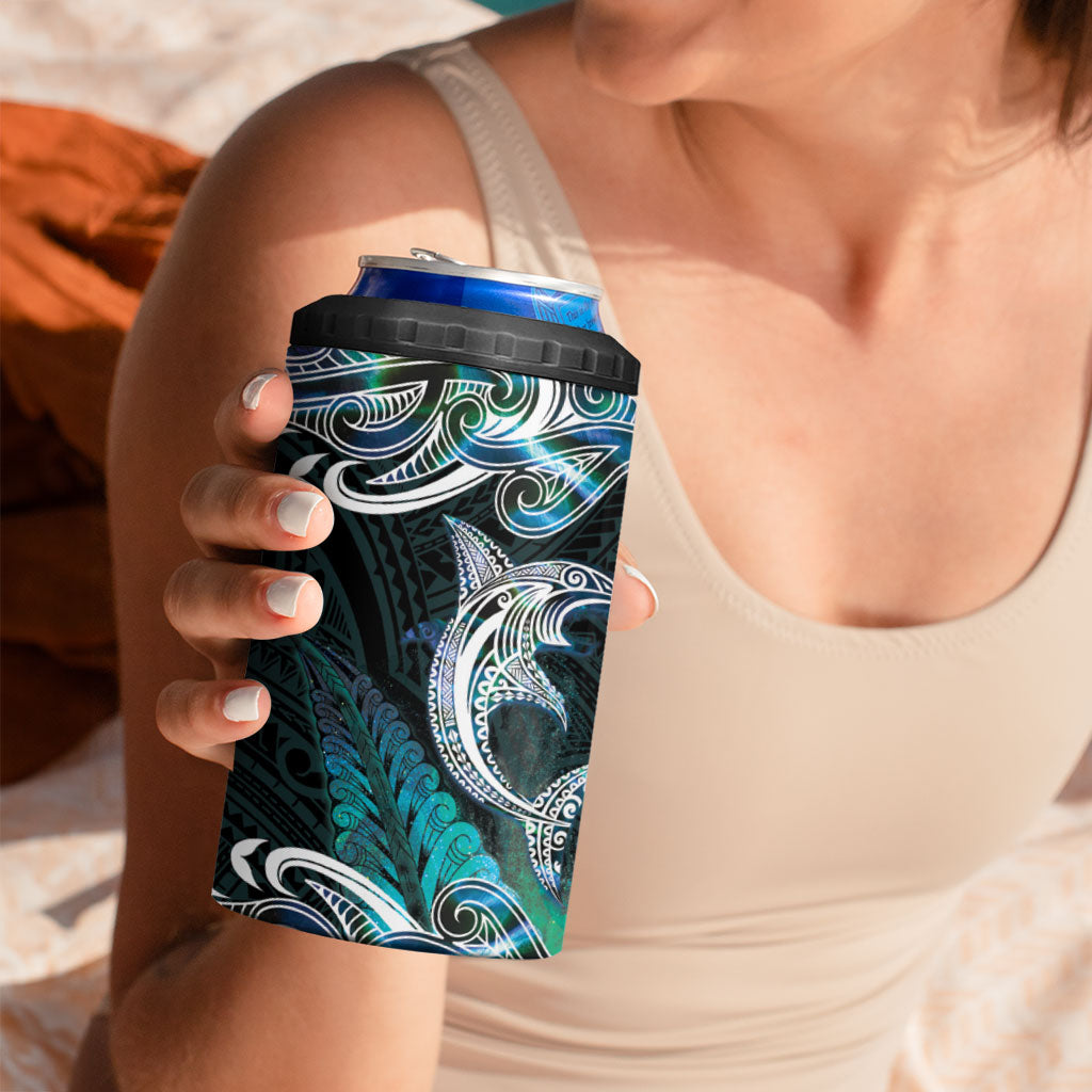 New Zealand Kotiate Weapon 4 in 1 Can Cooler Tumbler Aotearoa Mango Paua Shell Maori Pattern LT22 - Polynesian Pride