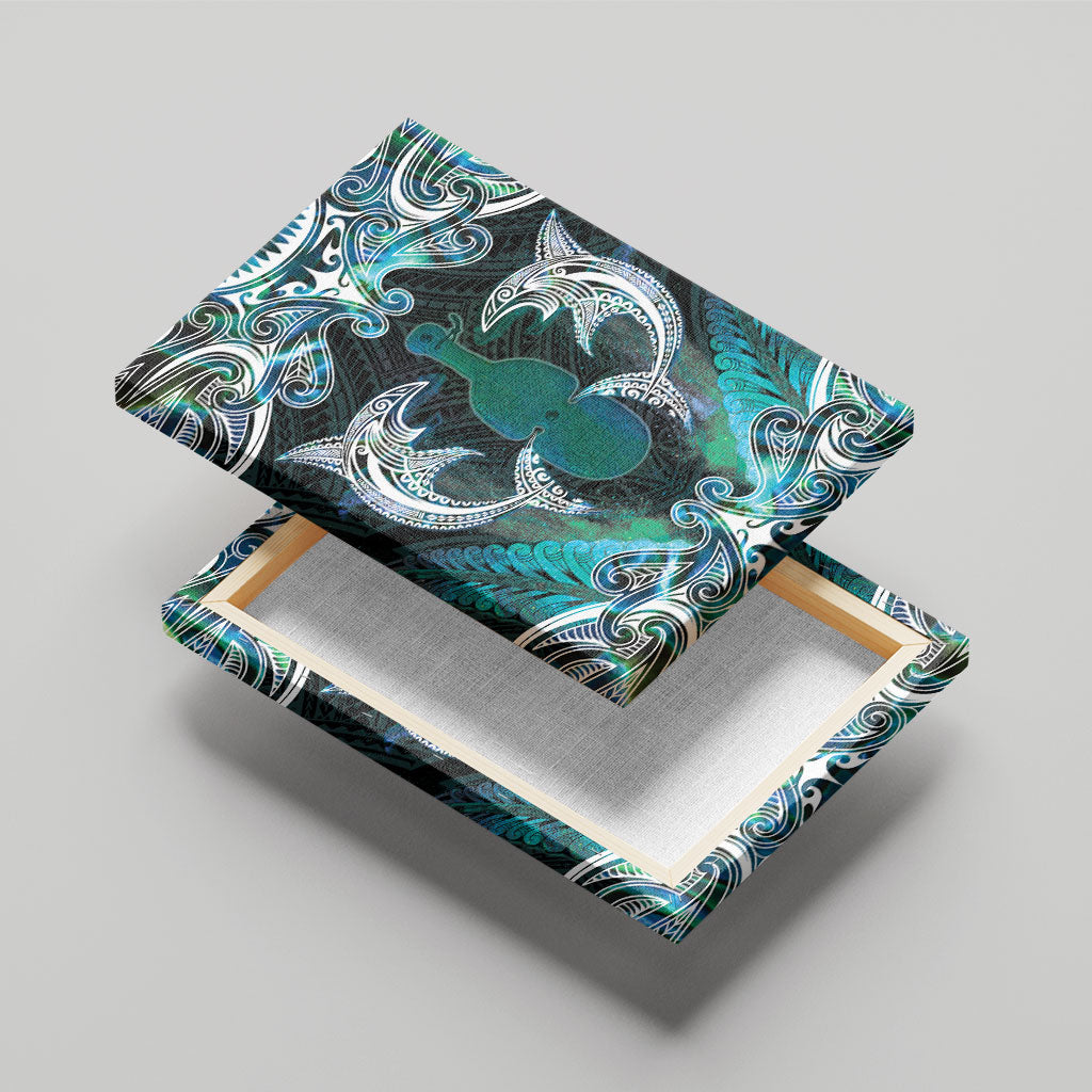 New Zealand Kotiate Weapon Canvas Wall Art Aotearoa Mango Paua Shell Maori Pattern LT22 - Polynesian Pride