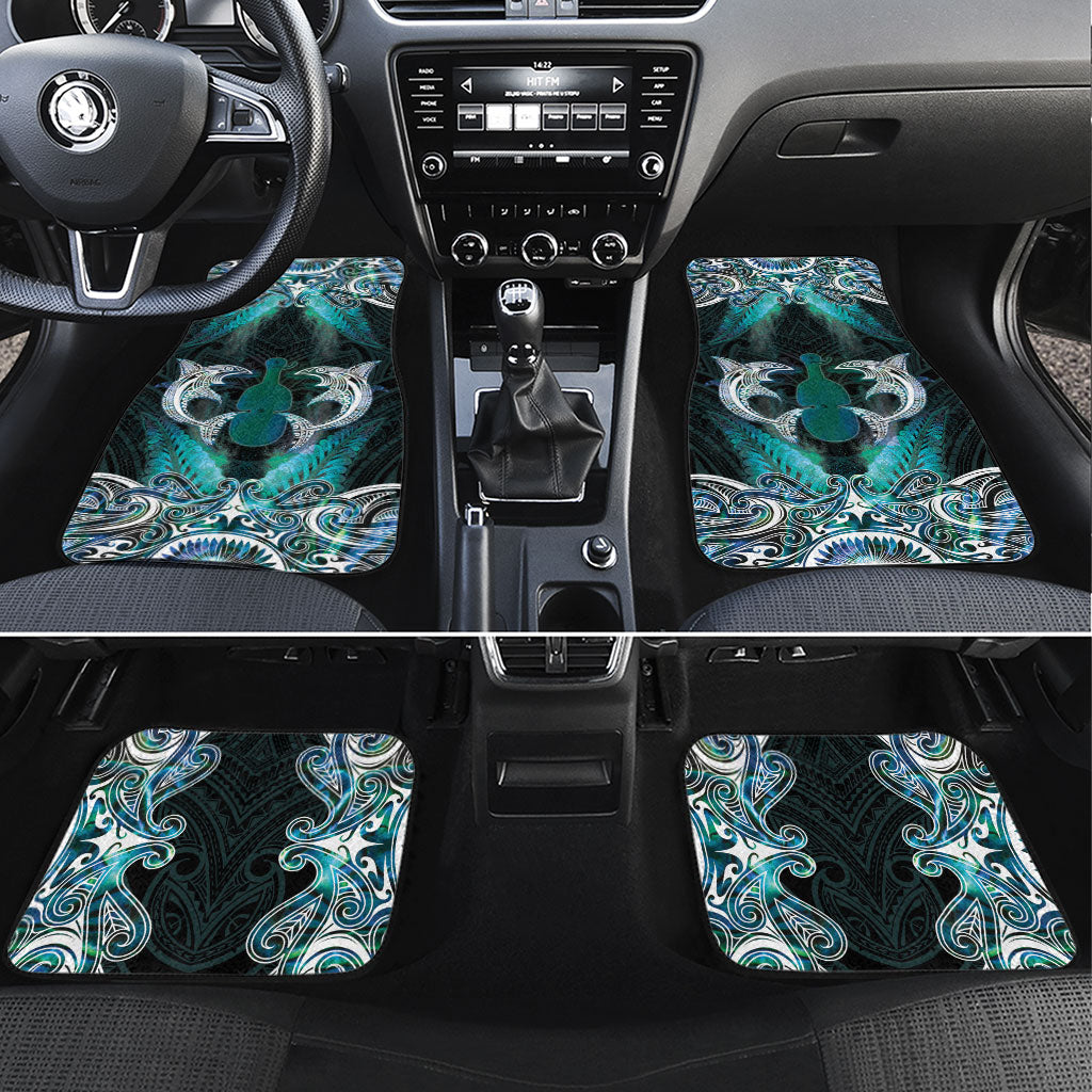 New Zealand Kotiate Weapon Car Mats Aotearoa Mango Paua Shell Maori Pattern LT22 Set 4pcs Blue - Polynesian Pride