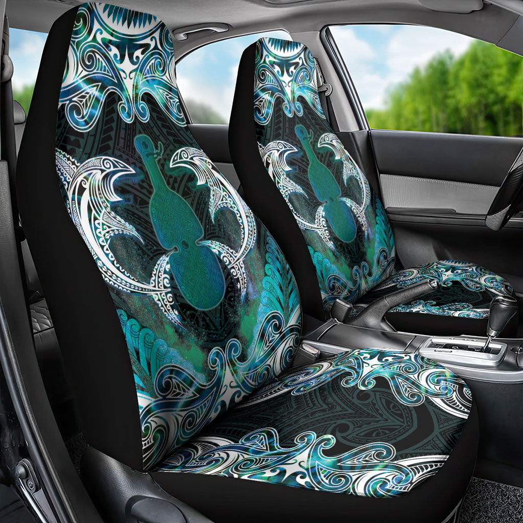 New Zealand Kotiate Weapon Car Seat Cover Aotearoa Mango Paua Shell Maori Pattern LT22 - Polynesian Pride