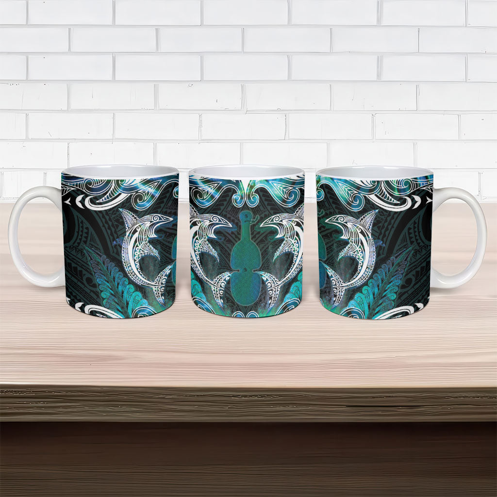 New Zealand Kotiate Weapon Ceramic Mug Aotearoa Mango Paua Shell Maori Pattern LT22 - Polynesian Pride