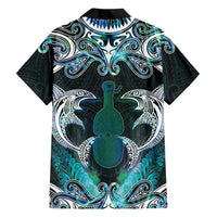 New Zealand Kotiate Weapon Family Matching Off Shoulder Maxi Dress and Hawaiian Shirt Aotearoa Mango Paua Shell Maori Pattern LT22 - Polynesian Pride