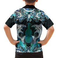 New Zealand Kotiate Weapon Family Matching Summer Maxi Dress and Hawaiian Shirt Aotearoa Mango Paua Shell Maori Pattern LT22 - Polynesian Pride