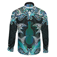 New Zealand Kotiate Weapon Family Matching Summer Maxi Dress and Hawaiian Shirt Aotearoa Mango Paua Shell Maori Pattern LT22 - Polynesian Pride