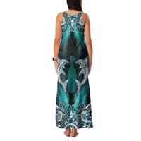 New Zealand Kotiate Weapon Family Matching Tank Maxi Dress and Hawaiian Shirt Aotearoa Mango Paua Shell Maori Pattern LT22 - Polynesian Pride