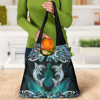 New Zealand Kotiate Weapon Grocery Bag Aotearoa Mango Paua Shell Maori Pattern LT22 - Polynesian Pride