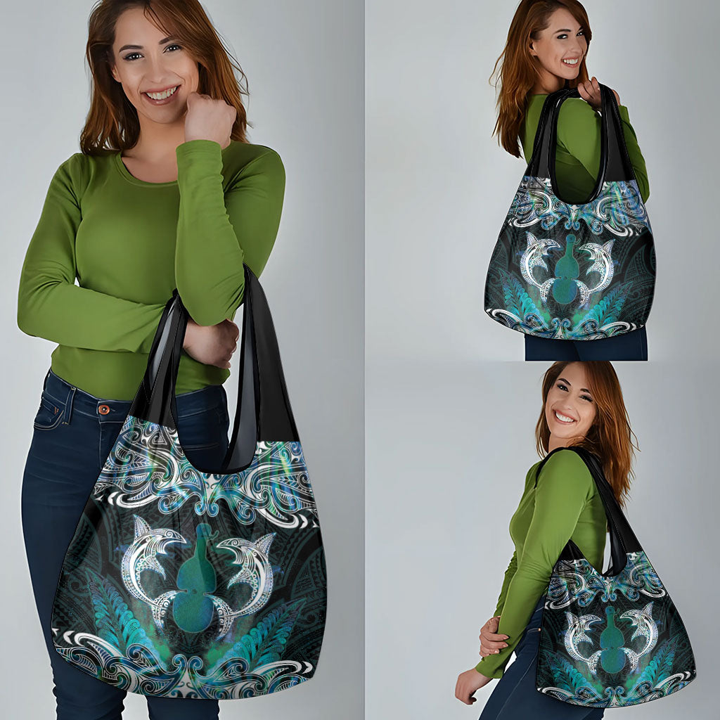 New Zealand Kotiate Weapon Grocery Bag Aotearoa Mango Paua Shell Maori Pattern LT22 - Polynesian Pride