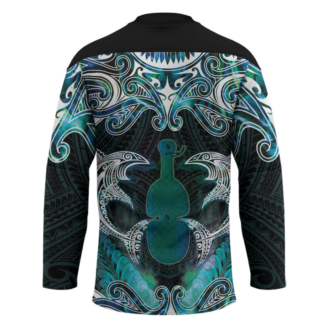 New Zealand Kotiate Weapon Hockey Jersey Aotearoa Mango Paua Shell Maori Pattern LT22 - Polynesian Pride