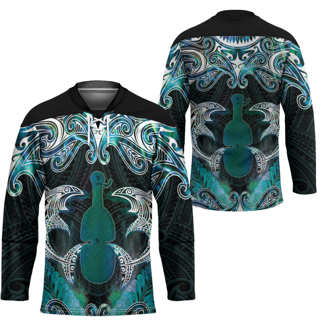 New Zealand Kotiate Weapon Hockey Jersey Aotearoa Mango Paua Shell Maori Pattern LT22 - Polynesian Pride