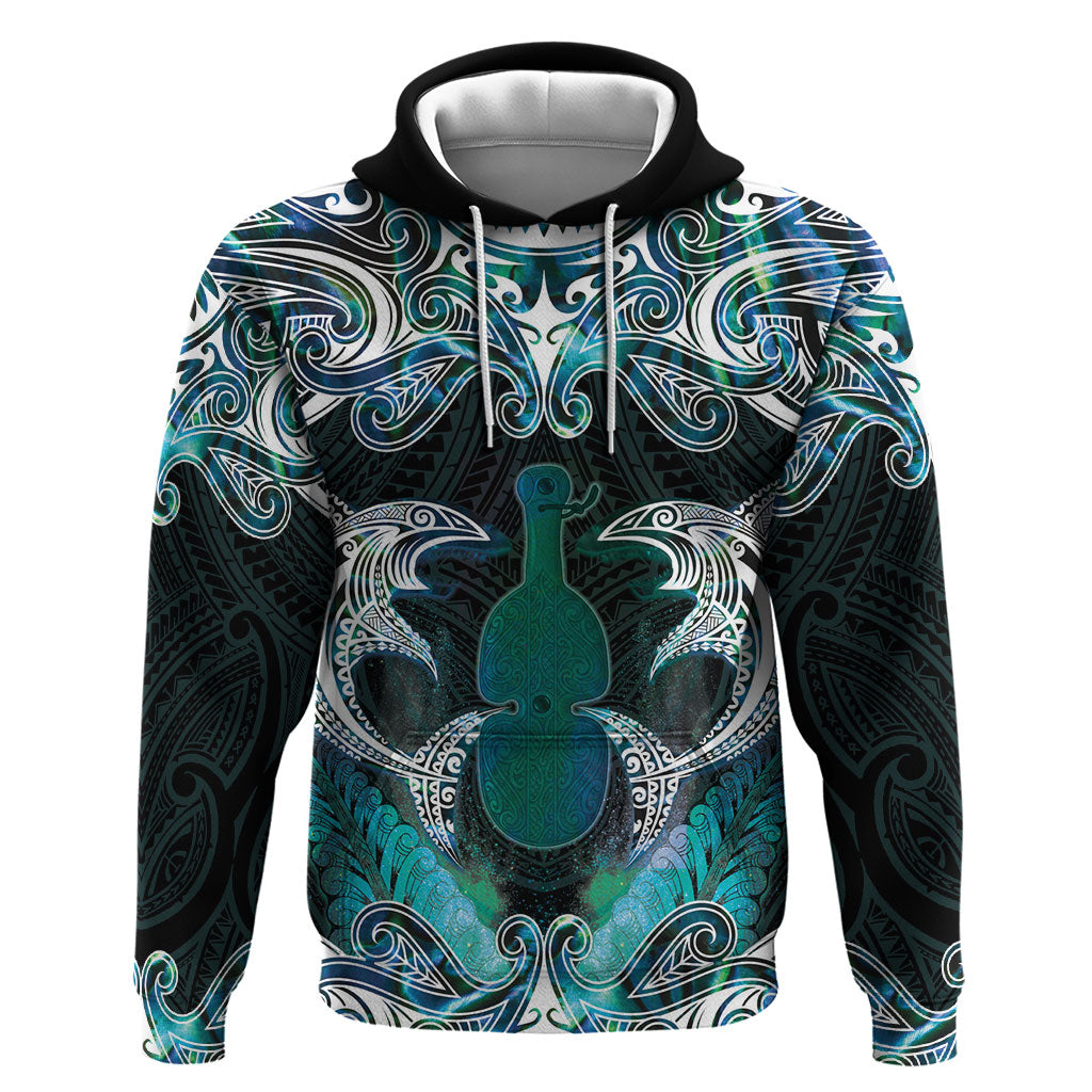 New Zealand Kotiate Weapon Hoodie Aotearoa Mango Paua Shell Maori Pattern LT22 Pullover Hoodie Blue - Polynesian Pride