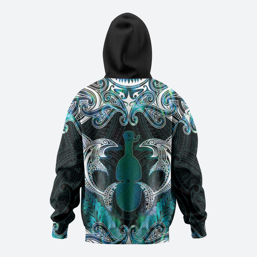 New Zealand Kotiate Weapon Hoodie Aotearoa Mango Paua Shell Maori Pattern LT22 - Polynesian Pride