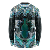 New Zealand Kotiate Weapon Long Sleeve Shirt Aotearoa Mango Paua Shell Maori Pattern LT22 - Polynesian Pride