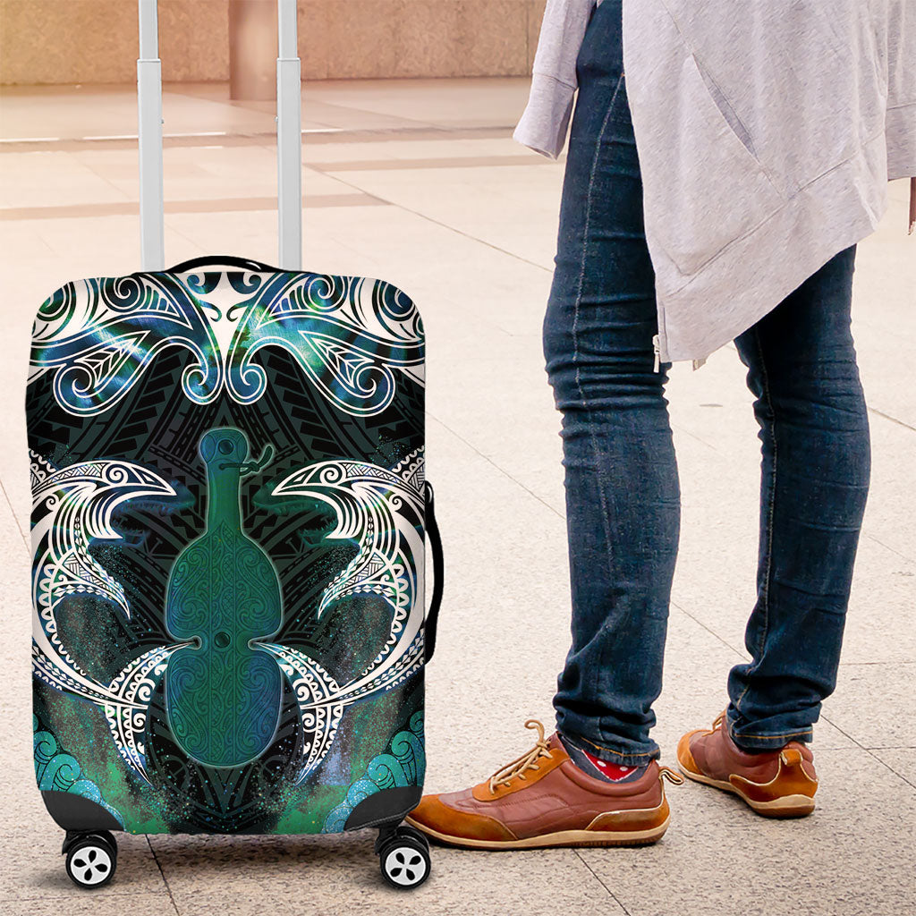 New Zealand Kotiate Weapon Luggage Cover Aotearoa Mango Paua Shell Maori Pattern LT22 Blue - Polynesian Pride